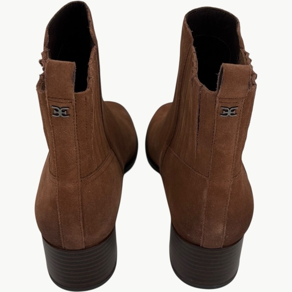 NWOT Sam Edelman Kaiti Block Heel Round Toe Suede Boots | Sz 8.5 | Walnut Brown - Picture 11 of 14